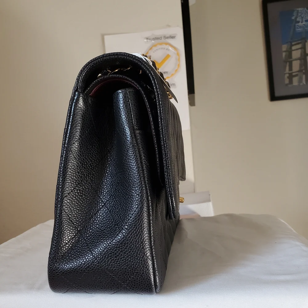 Chanel Classic Jumbo Black Caviar Gold Hw - Picture 16 of 16